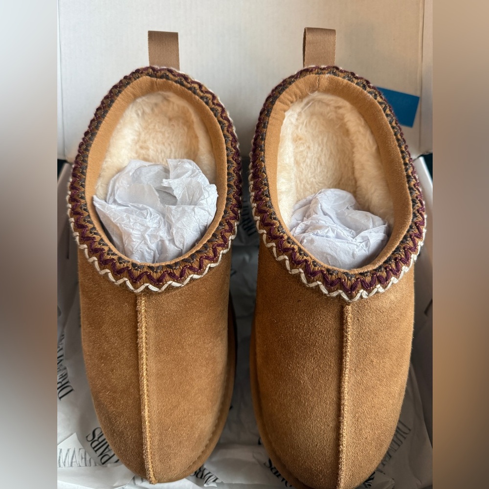 Dreampairs Suede Platform Fuzzy Slippers - New in box